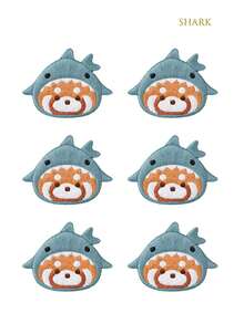 6片可爱熊猫脸刺绣贴纸，适用于包包/笔记本DIY装饰，刺绣布贴，服装贴片，熨烫式自粘贴纸