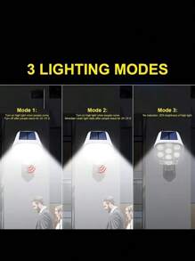 2/3/4pack Motion Sensing Solar LED Street Lights, Fake Camera Human Body Sensing Wall Lights, Outdoor Intelligent Street Light Simulation Monitoring, Night Security Can Use Solar Lights To Prevent Theft 