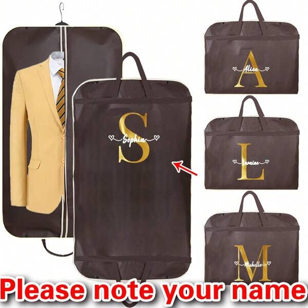Sacs à vêtements personnalisés avec initiale - Lettres A-Z, sacs à vêtements pliables pour robe de mariée, costumes, vestes | Fabriqués en tissu non tissé, organisateur de placard | Sacs à vêtements avec lettrage
