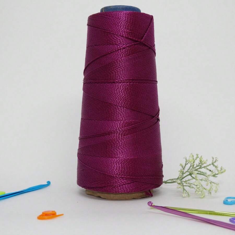 Queen Thick Polypropylene Crochet Thread Box Braids, Braids, Handmade Work 500 Meters - 酒紅色 - 查看 1