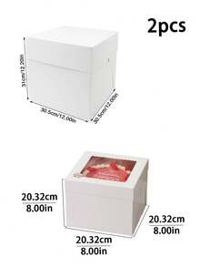1pc/2pcs Large Cake Boxes, Bakery Gift Packaging Boxes For Birthday, Wedding, Party