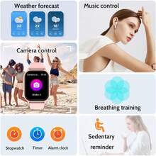 Marsyu Advanced ECG+HRV Smartwatch For Men & Women, 2.01" HD Screen, Real-Time Health Monitoring: Heart Rate, Blood Pressure, Blood Oxygen (SPO2), Apnea Alerts, Stress/Sleep Tracking, Fitness Tracker With Weather & Call Notifications,  Compatible With IOS/Android - pink silicone - 查看 5