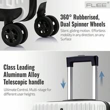 Suitcase Large Hard Shell | Aluminum Telescopic Handle |TSA 3 Digit Combination Lock| 4 Dual Spinner Wheels | Large Suitcase 4 Wheels Lightweight | Hold Check In Large Luggage (White, Large 28") - White - View 4