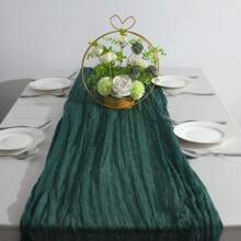 1 pieza Cheesecloth (gasa) de mesa de color crema, Cheesecloth (gasa) bohemio de granja brillante de 120 pulgadas (304,8 cm), Cheesecloth (gasa) con lentejuelas brillantes, Adecuado para bodas, fiestas, bautizos, cumpleaños y decoración del hogar
