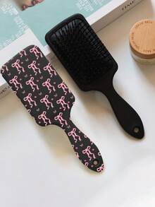 1 pieza Cepillo de pelo con cojín de aire con estampado de mariposa y flor, peine ancho de dientes para masaje y alisado del cabello, lindo accesorio y herramienta de peinado para mujeres/estudiantes - Multicolor - Ver 9