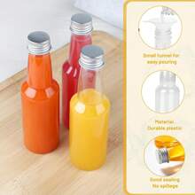 32pcs/1pc/5pcs Mini Petite Empty Transparent Body Plastic Wine Bottle Waterproof, With A Small Funnel For Easy Filling, Screw Cap Sealing Is Not Easy To Leak, Multiple Sizes To Choose From, Suitable For Weddings, Parties, Alcohol, Gin, Whisky, Spirits.