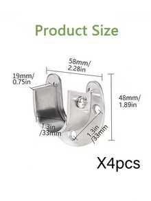 1/2/4 pièces Support de tringle d'armoire en acier inoxydable, support de tringle d'armoire ultra-résistant, support de tringle en forme de U, convient pour les tuyaux, les armoires, les tringles à rideaux