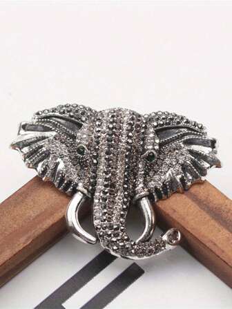 1pc Vintage Women Men Exquisite Luxury Crystal Elephant Pins Badges Fashion Design Delicate Animal Shiny Boutique Brooches