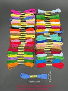50 Colors Embroidery Floss Thread, 1 Bundle Approx 8 Meters/6 Strands Sewing Thread (Random Color, Possible Repeats), Ideal For Clothes Sewing, Handmade DIY Embroidery, Creative Crafts