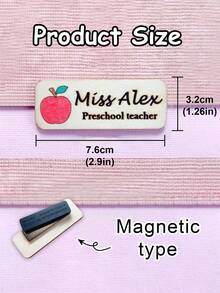 1 pièce Badge en bois nominatif d'enseignant / Badge nominatif personnalisé d'école / Badge nominatif fait sur mesure / Badge nominatif d'enseignant / Badge d'école / Cadeaux d'enseignant / Broche épingle / Broche magnétique - professeur - Voir 11