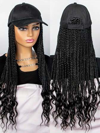 Baseball Cap/Baseball Cap Synthetic Fiber Party Wig With 3-Strand Braided Hairband And Floral Synthetic Hair