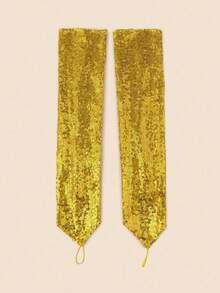 1pair Long Fingerless Glitter Reflective Sexy Stage Party Performance Mittens For Women - Gold - View 2