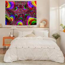 1pc Wavy Pattern Tapestry, Abstract Art Style Wall Decor For Living Room, Bedroom, Modern Art Space, Home Decor Wall Hanging, Visual Art Theme, Suitable For All Seasons, Made Of Polyester With 3 Wall Nails And 2 Clips Included