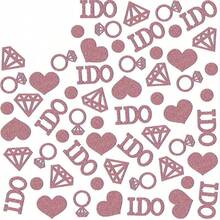 100 piezas Decoraciones de boda Propuesta de compromiso Forma de diamante de anillo de boda Esparces de papel de colores Digo Inglés Regalo de boda Decoración de escritorio Decoración del ambiente de la fiesta