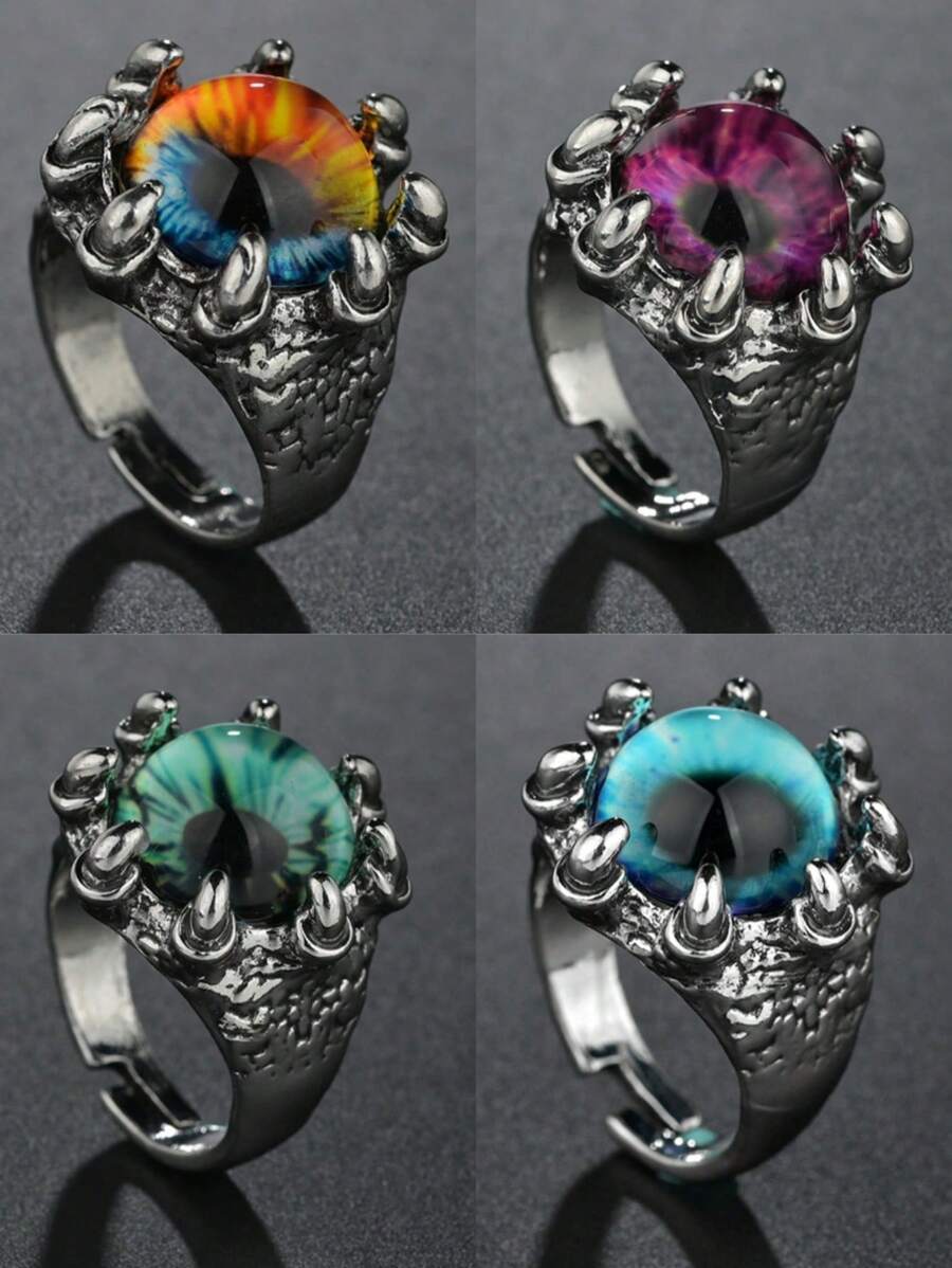 1 Pc Retro Punk Evil Eye Dragon Ring For Men Hip-Hop Design Women Fashion Jewelry