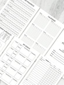 Trees A5 Size (5.7" X 8.1") Hardcover Fitness Planner, Unisex, 48 Pages, Daily Workout Tracker, Durable, For Monitoring Progress, Goals, Personal Exercise Journal, Suitable For Work And Home - Multicolor - View 8