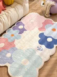 1pc Fresh And Simple Imitation Cashmere Floor Mat, Sofa And Coffee Table Blanket, Household Carpet, Dirt Resistant And Easy To Maintain Bedroom Bedside Blanket
