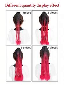 2-Pack Handwoven Colored Ponytail Wig 24-Inch Rubber Band Colored Braid Hair Extensions Ladies Party Role Play Holiday Dress Stage Show Accessories Three-Strand Braid Wig - S29 - 查看 6