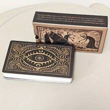 1 件 - 黑：残月神谕卡 - 52 张双面浮雕卡，用于迷人的塔罗牌和神谕解读，包括骷髅和骨头以及神秘符号的详细插图，非常适合收藏家，神秘卡片 | 诡异的美学 | 大气的设计 - 彩色 - 查看 4