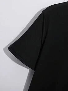 3 件男士纯色圆领短袖 T 恤，黑色/白色/灰色，时尚百搭，适合运动和户外 - 彩色 - 查看 5