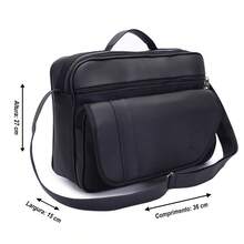 Men's Crossbody Bag 14" Laptop Briefcase Business Briefcase Postman Briefcase Executive Briefcase - 黑色 - 查看 9