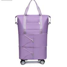 Travel Bag With Large Capacity For Business Trips, Expandable Swivel Wheel Luggage Bag, Oxford Cloth Storage Fitness Bag Suffle Women Bags