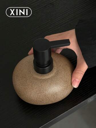 1 pieza Botella de cerámica de diseño simple, adecuada para almacenar loción, gel de ducha, champú en el baño, la cocina, el tocador, los mostradores del porche. Un regalo ideal de inauguración de la casa para los recién casados o un regalo dulce para la decoración del baño de la madre y las niñas, decoración de otoño, regreso a la escuela