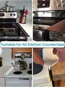 1pc/2pcs Silicone Strip Set, Cooktop Strip, Kitchen Oil And Stain Resistant Strip, Silicone Sealing Strip, Gas Cooktop Mat Set, Gas Cooktop Mat - Multicolor - View 3