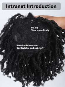 Black Dreadlocks1 Synthetic Wig Top Clip, Synthetic Braid Semi Braided Hair, Short Braided Hair African Style Synthetic Wig For Men - Multicolor - View 3
