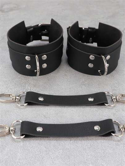 1 Set Accessori Gotica in Pelle PU Anelli per Mani Imbracatura Sexy Decorazione per Mani Bracciale Abiti da Carnevale Accessori Cosplay Ognissanti