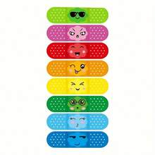 10/30/60pcs Colorful Smiling Face Elastic Bands, 8 Different Colors Breathable PE Elastic Bands, Suitable For Emergency Kits - Multicolor - View 4