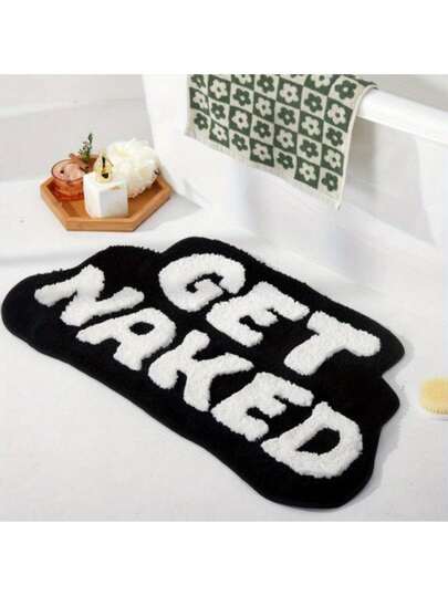 1 pezzo Tappetino asimmetrico assorbente e antiscivolo per il bagno, zerbino per porta d'ingresso con lettere inglesi in finta lana, tappetino sostitutivo ad alta densità, tappeto assorbente e anti-sporco per la cucina, decorazione natalizia