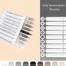 علامات طلاء أكريليك، مجموعة 9 قطع من أقلام الطلاء الأكريليك ذات فرشاة ناعمة ، مع 14 لون احترافي للرسم على الصخور والسيراميك والخشب والقماش والزجاج والحجر والقماش وصناعة البطاقات والأدوات الفنية الرجوع إلى المدرسة