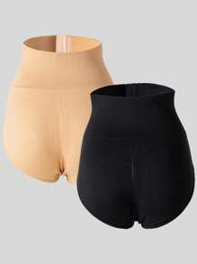 2 piezas Pantalones moldeadores para mujer con hebilla, cintura alta, sin costuras, control del abdomen, aptos para ejercicio diario y deportes