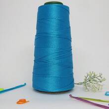 Queen Thick Polypropylene Crochet Thread Box Braids, Braids, Handmade Work 500 Meters - 綠松石藍 - 查看 1