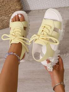Women's New Casual College Style Elegant Fashion Sandals For Teenage Student - Yellow - View 2