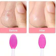 2PCS-Silicone Pore Cleansing Brush - Double-Sided Exfoliator For Blackhead Removal & Deep Pore Cleansing, Gentle On Sensitive Skin - Reusable Facial Tool For Daily Skincare & Travel