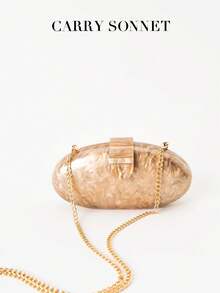 Women's Clutch Prom Bag, Excellent Accessory For Party Girls, Women, And Brides At Events Like Parties, Weddings, Proms, And Dinner Banquets. Teacher Gifts,Holiday Essentials,Travel Essentials - Champagne - View 6