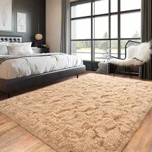 Area Rugs For Living Room, Large Fluffy Camel Rug For Bedroom, Soft Shag Shaggy Fuzzy Carpets For Boys And Girls Dorm Room Home Decor - Camel - View 5