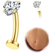 AVYRING 1 件装浮动 G23 钛金肚脐环 防过敏内螺纹肚脐环 14G 女士肚脐穿孔饰品金银 - 彩色 - 查看 8