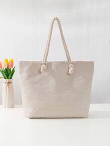 新款时尚印花单肩包，简约休闲，适合学生、海滩、购物和度假，容量大