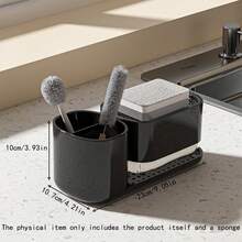 1pc Kitchen/Bathroom Soap Dispenser With Storage Shelf, Multi-Functional Dish Soap/Hand Soap Dispenser With Sponge Holder, Refillable And Reusable Detergent Dispenser For Sink, Countertop, Shower Room Kitchen Items Kitchen Accessories Kitchen Tools - Multicolor - View 23