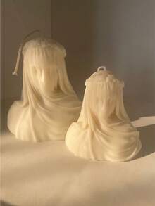 1 件面纱形硅胶蜡烛模具，可用于制作香薰蜡烛、石膏装饰、树脂工艺品、婚礼礼品、展览道具、家居装饰。采用耐热材料，质地细腻，无锋利边缘