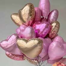 10pcs 18 Inch Heart Shaped Balloons In Rose Red, Light Pink And Lavender, Wedding Decor And Party Decorations - Multicolor - View 2