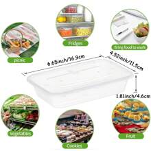 50pcs Food Storage Containers With Snap Lids - 50ml, Stackable And Microwave Safe, Suitable For Meal Prep And Takeout, Durable Rectangular Bento Boxes For Healthy Eating, Meal Prep Containers