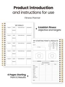 BUBU 1PC Fitness Journal Workout Planner, A5 Twarda okładka Workout Notebook do codziennego śledzenia sprawności fizycznej, wyznaczania celów, utraty wagi, zdrowych nawyków, pracy i domu, szkoły i artykułów biurowych Powrót do szkoły