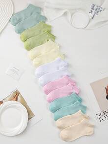 1/5/10/20 زوج جوارب شبكية رقيقة للنساء للربيع/الصيف، مقاومة للروائح الكريهة، جوارب كاحل منخفضة التقطيع - متعدد الألوان - مشاهدة 4