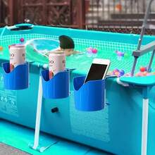 1/2 Pcs Swimming Pool Storage Rack, Drinks/Beer Cup Holder, Hand Sanitizer Holder, Garden Tool And Swimming Pool Accessories, Swimming Pool Floating Inflatable Accessories, Swimming Pool Management - Multicolor - View 5