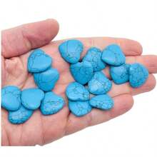 QYDCX 1/5/10/20/50/100pcs Crystal Heart Shaped Cute Healing Crystal Rose Quartz Stone Palm True Gem Set Spiritual Energy Balance - Blue Turquoise - View 2