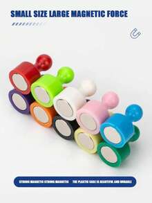 10pcs Candy Color Magnetic Pins, Large/Medium/Small Colorful Strong Magnetic Pins Suitable For Meeting, Office, Teaching, Drawing, Refrigerator Magnet - Color - View 3